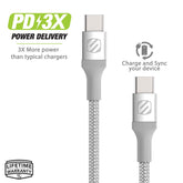 SCOSCHE CCB4SR-SP STRIKELINE PREMIUM USB-C TO USB-C CHARGE & SYNC BRAIDED 4' CABLE